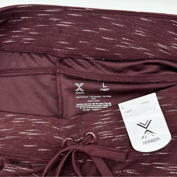 Xersion Women’s Bold Burgundy Mid Rise Moisture Wicking Jogger Pant Sizes L XL - Picture 6 of 10